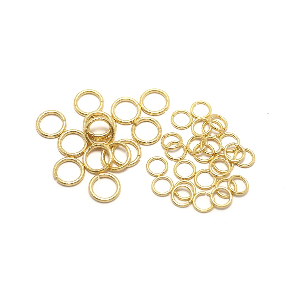 30pcs Jump Rings,5x0.7mm,7x1mm,Sand Gold Plated Brass,Round Jump Rings For Jewelry Making,Necklace Chain Connector