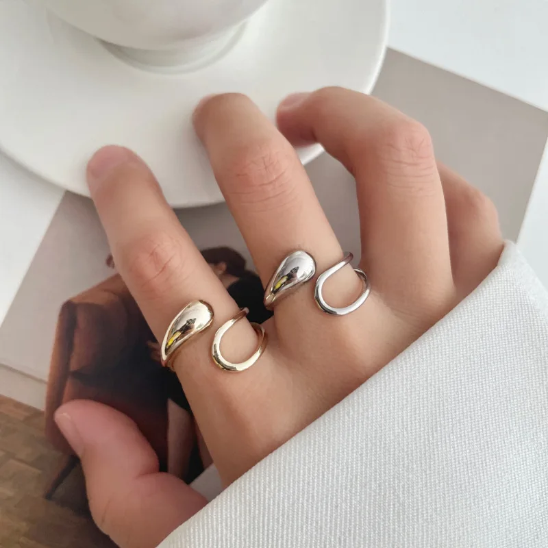 

Высококачественное Оригинальное Золотое Гальваническое стильное металлическое персонализированное ювелирное изделие для рук характерное универсальное Открытое кольцо