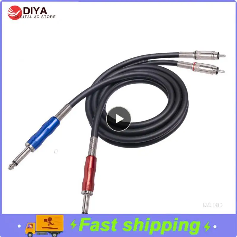 

For Amplifier Speakers Tv Av 1/4 Mono Dual 6.35 Ts To 2rca Cable Fast Transmission Audio Connection Cable Firm