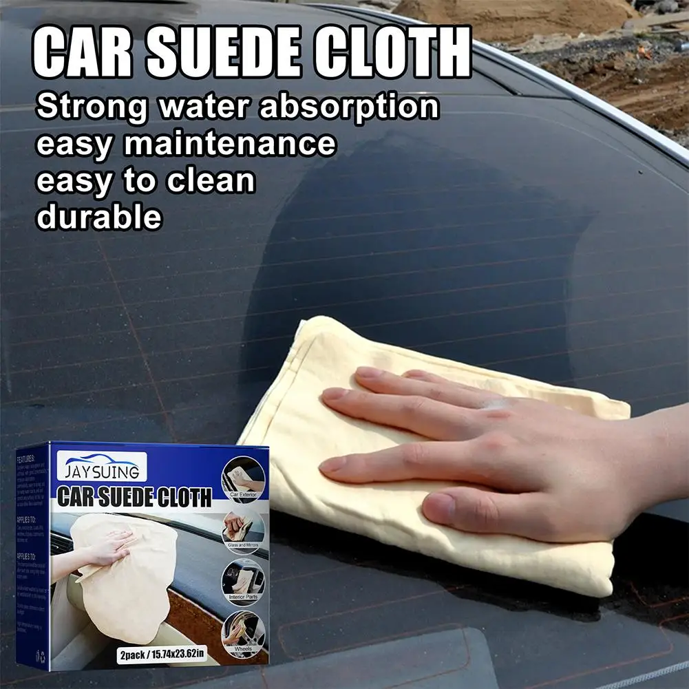 

[ Ready Stock ] 2pcs Car Wet Towel Absorbent Suede Cloth Reusable Glass Interior Exterior Washing Cleaning Cloth Supplies