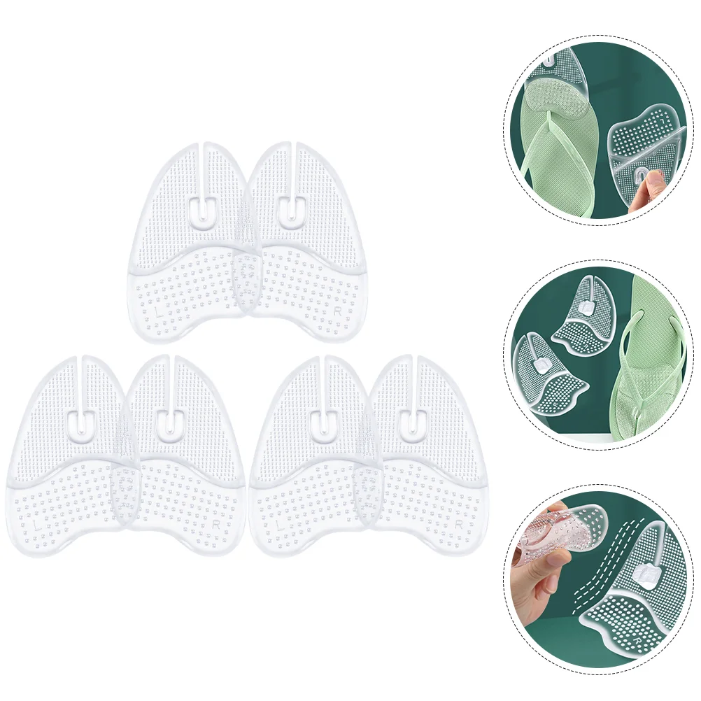 

3 Pairs of Metatarsal Pads for Flip-Flops Thong Sandals Ball of Foot Cushion Inserts Anti-Skid Forefoot Pads