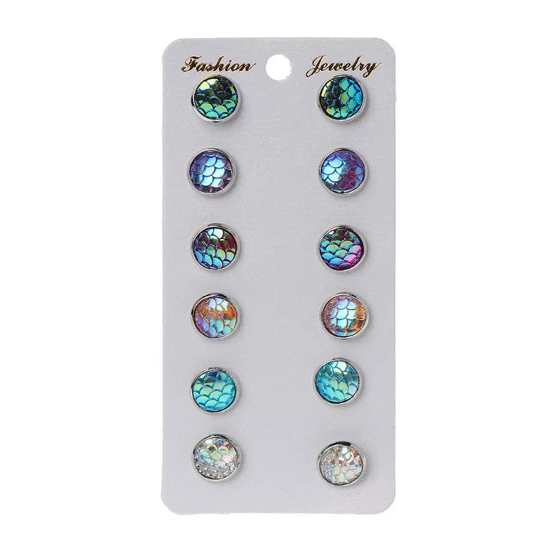 

Beautiful Fish Pattern Stud Earrings 6 Pairs/Set Popular Earrings for Daily Wear