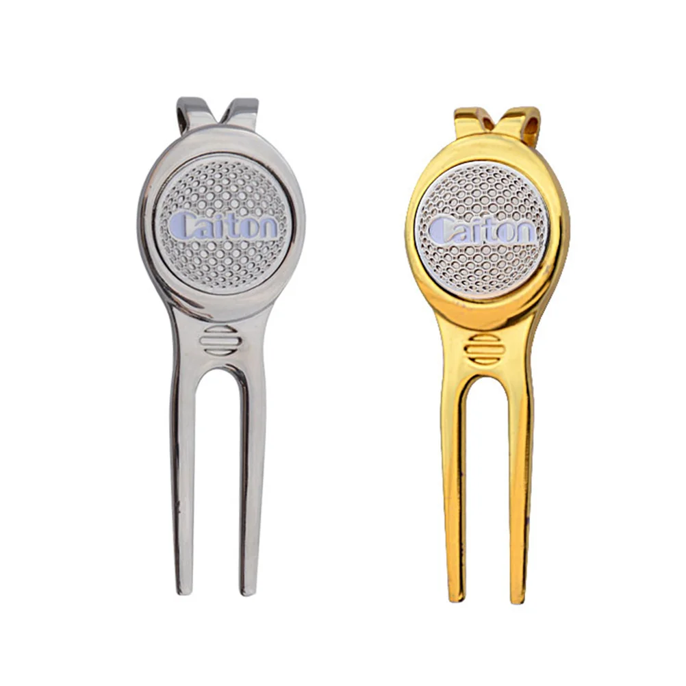 

2pcs Divot Repair Tool Portable Putting Green Divot Fork with Marker (Random Color)