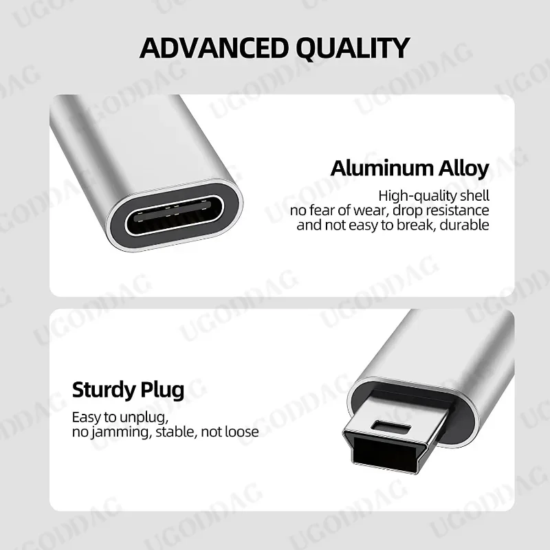 Фото Адаптер Mini USB-Type C Мужской разъем Mini USB-Female USB C для передачи данных для Gopro Hero Gamera GPS-приемник Концентраторы №4