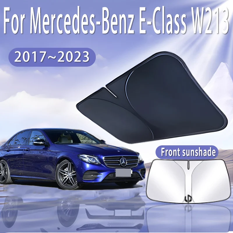 

Складной автомобильный солнцезащитный козырек для Mercedes-Benz E-Class W213 2015 ~ 2023 MK5, солнцезащитный козырек на лобовое стекло, теплоизоляция, летние аксессуары