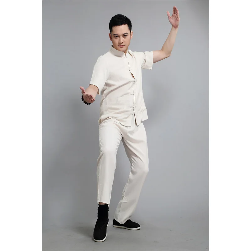 

Summer Traditional Chinese Clothing for Men Kung Fu Suits Linen Tang Suit Top Pants Sets Mens Oriental Tai Chi Bruce Lee Clothes