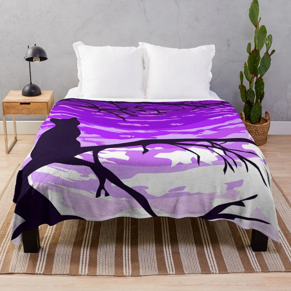 

Legendary Animals Cat Silhouette Throw Blanket Plush Blankets