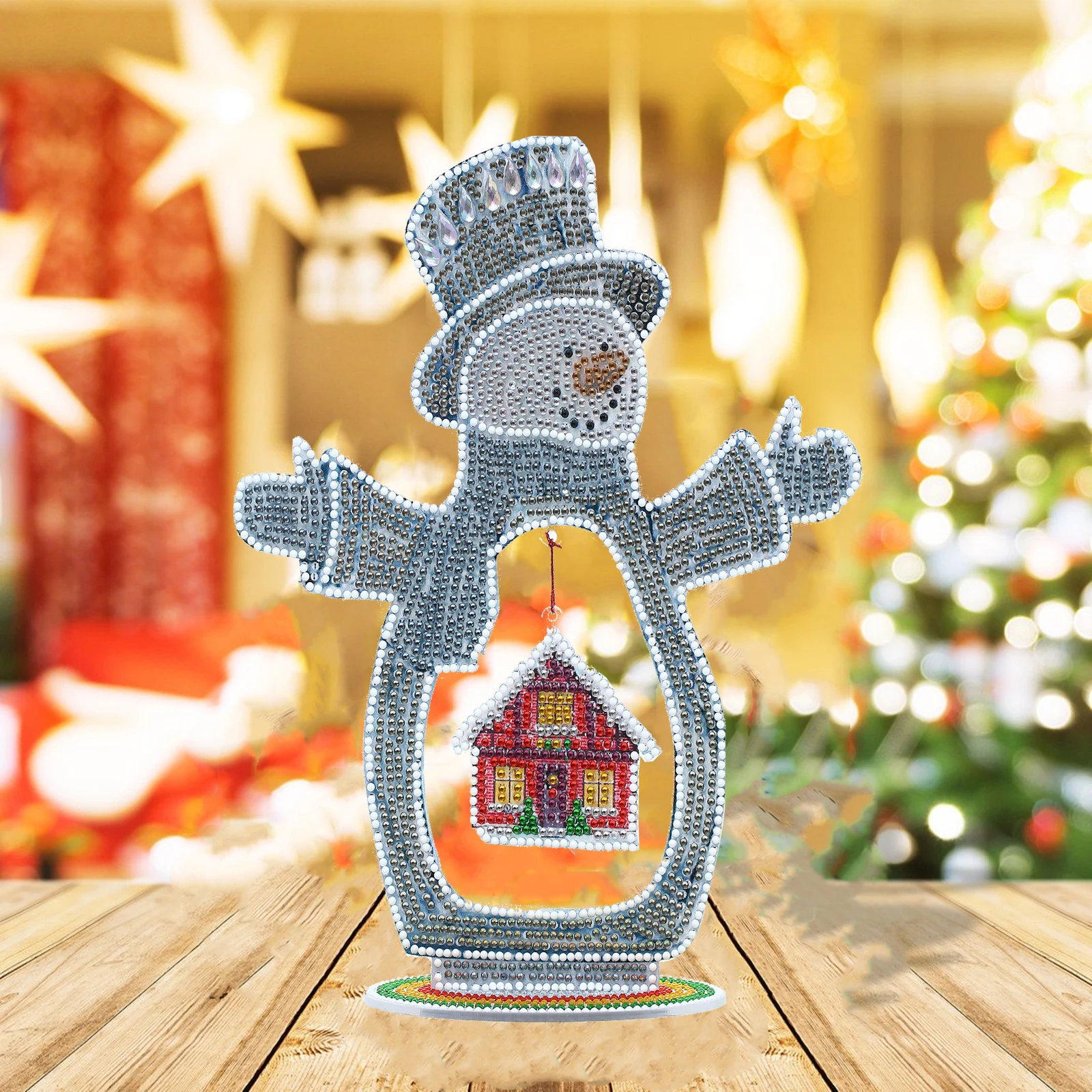 DIY 5D акриловое Рождественское украшение в виде снеговика алмазная живопись кулон