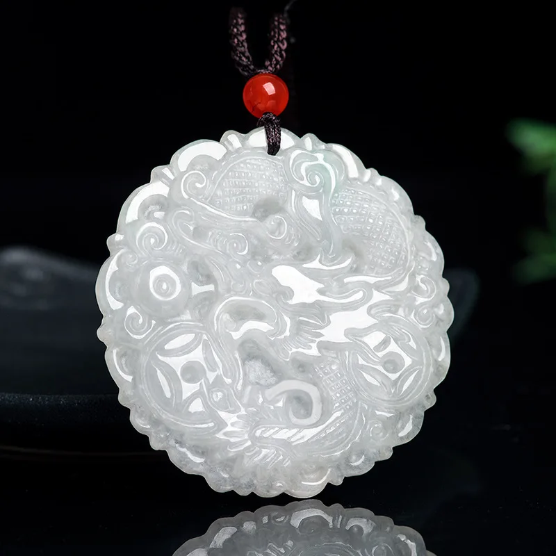 

Женское колье с изумрудом Maichuang, ожерелье из нефрита с подвеской в виде дракона, Ювелирное Украшение в подарок
