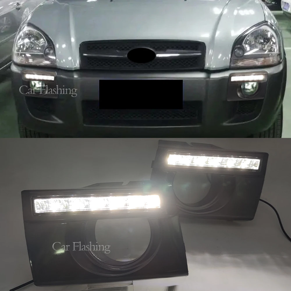 Дневные ходовые огни для Hyundai Tucson 2005 2006 2007 2008 дневные противотуманные фары 2 шт. -