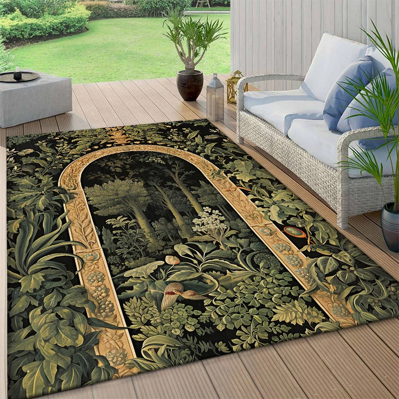 Удобный ковер с принтом Моне устойчивый к скольжению и выцветанию для спальни