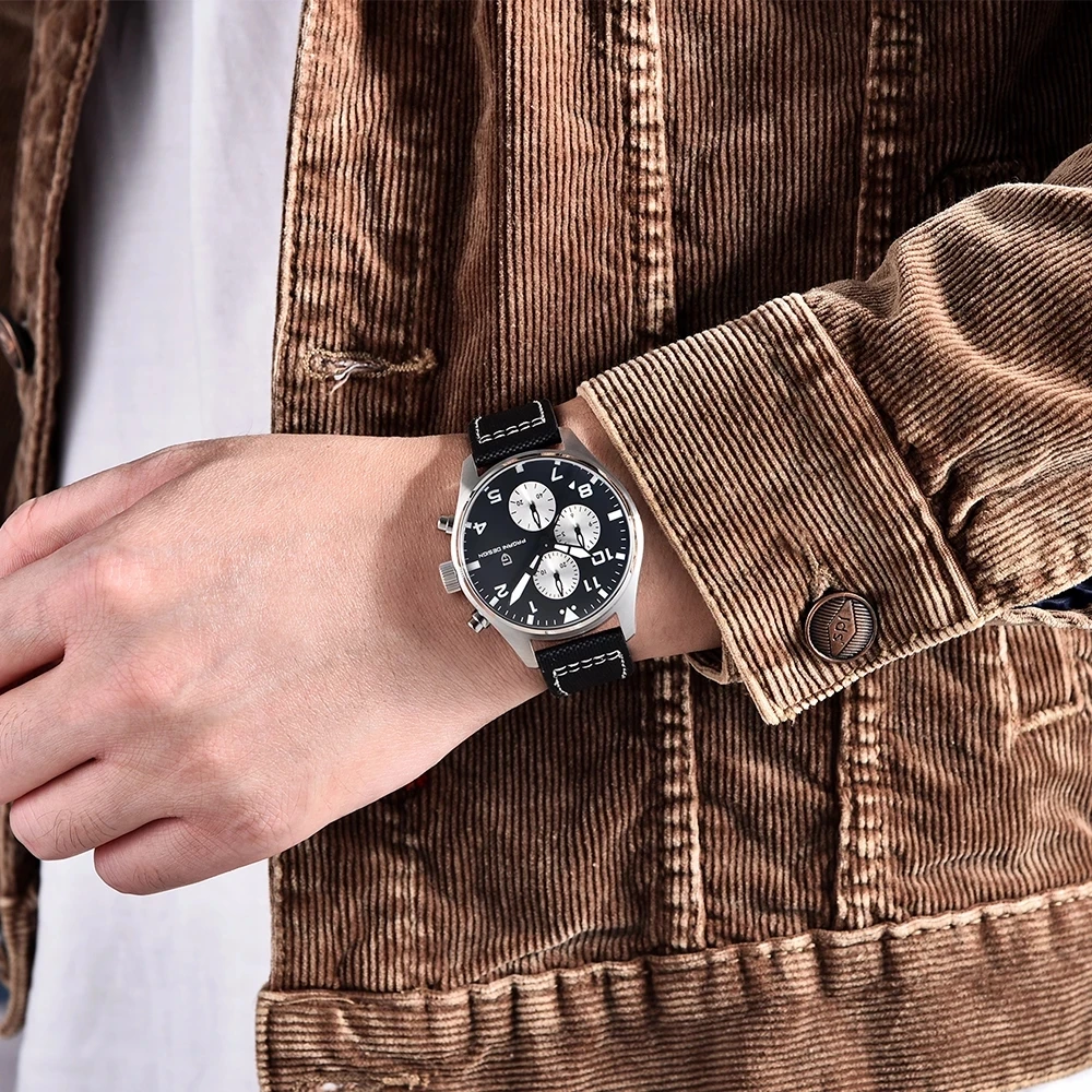 PAGANI DESIGN New 42mm Men's Wristwatches AR Sapphire Glass Waterproof Quartz Watch For Men Top Brand Multifunction Chronograph enlarge