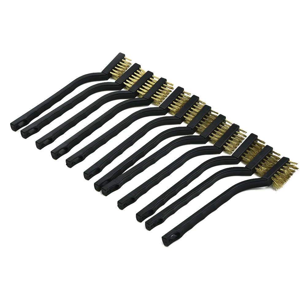 

6 Pcs/set Mini Metal Remove Rust Brushes Brass Cleaning Brush 170mm Brass+Plastic Polishing Metal Cleaning Tools Home Kits