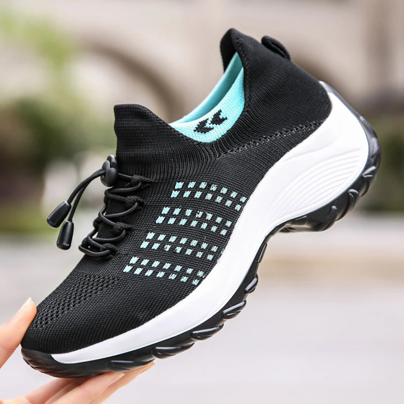 

Women Casual Knit Walking Sneakers Sapatos Feminino Shoes Running Shoes Breathable Shoes Outdoor Light Weight Sole Silp-on Shoes