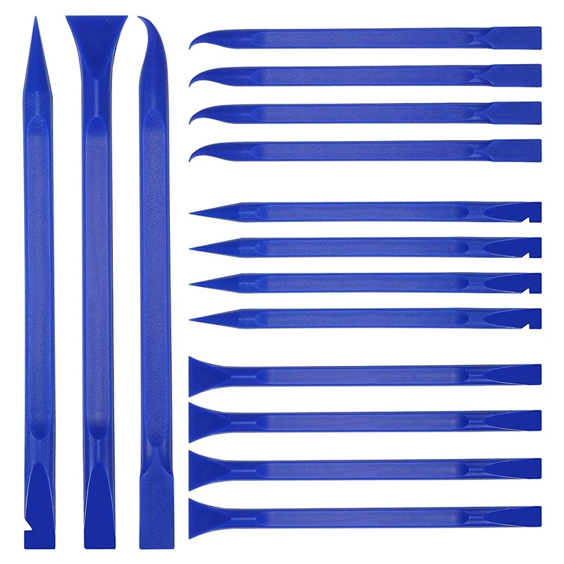

30 Pieces Non-Scratch Plastic Scraper Tool Carbon Fiber Plastic Scraper Multi-Purpose Scraper Pen-Shaped Scraper (Blue)
