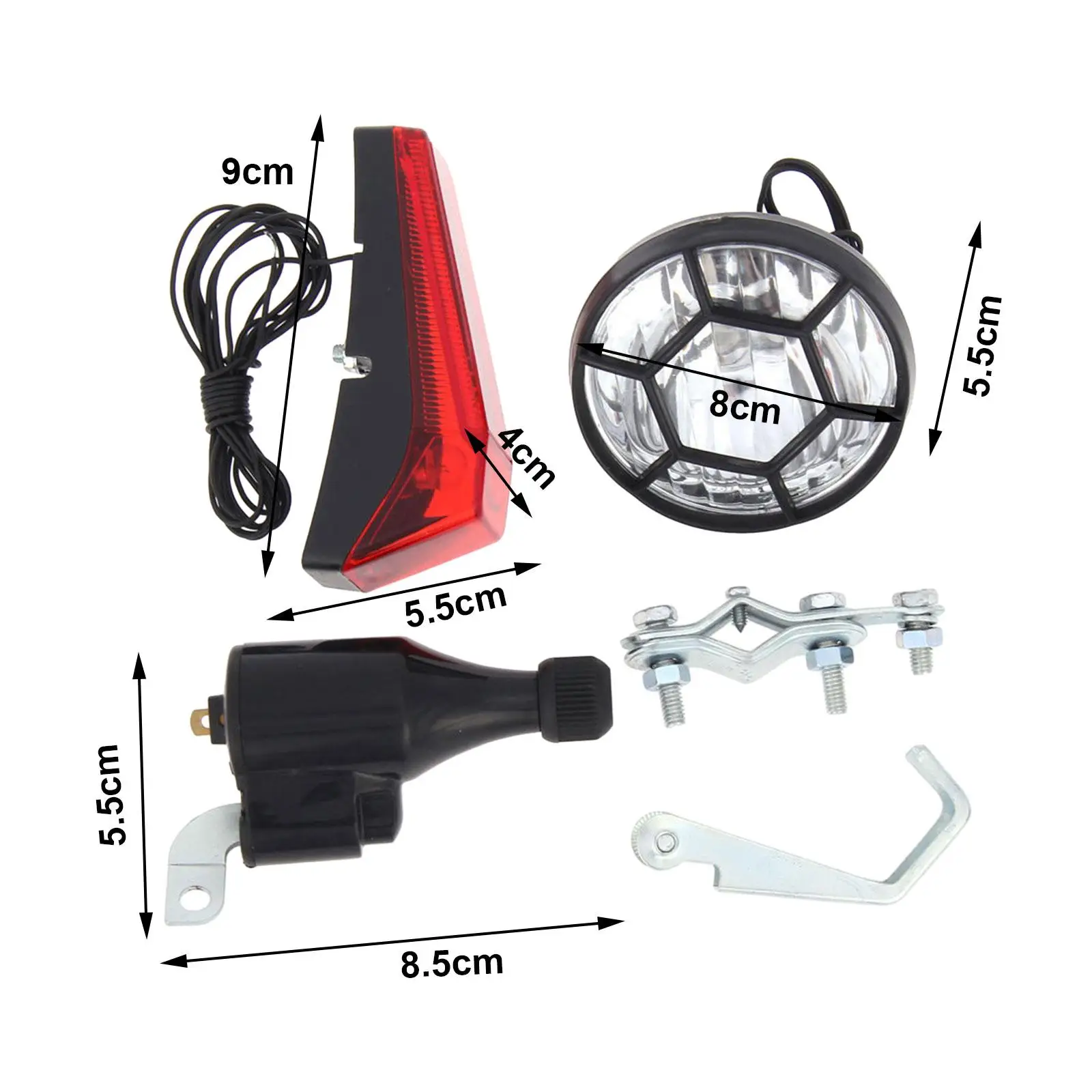Динамо-велосипедная фонарь с встроенной проводкой Экологически чистая