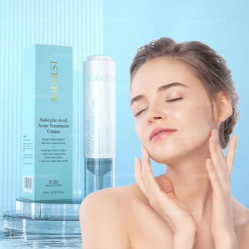 

15ML AUQUEST Salicylic Acid Acne Treatment Face Cream Anti-acne Gel Shrink Pores Moisturizing Serum Remove Blackheads Skin Care