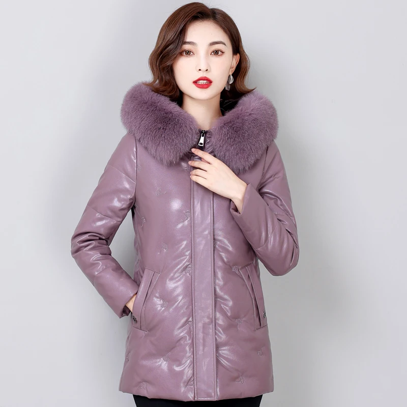 New Fashion Winter 90% White Duck Down Women Coats Real Fox Fur Collar Hooded Down Jacket Women Parkas Thick Warm Snow Outwear
