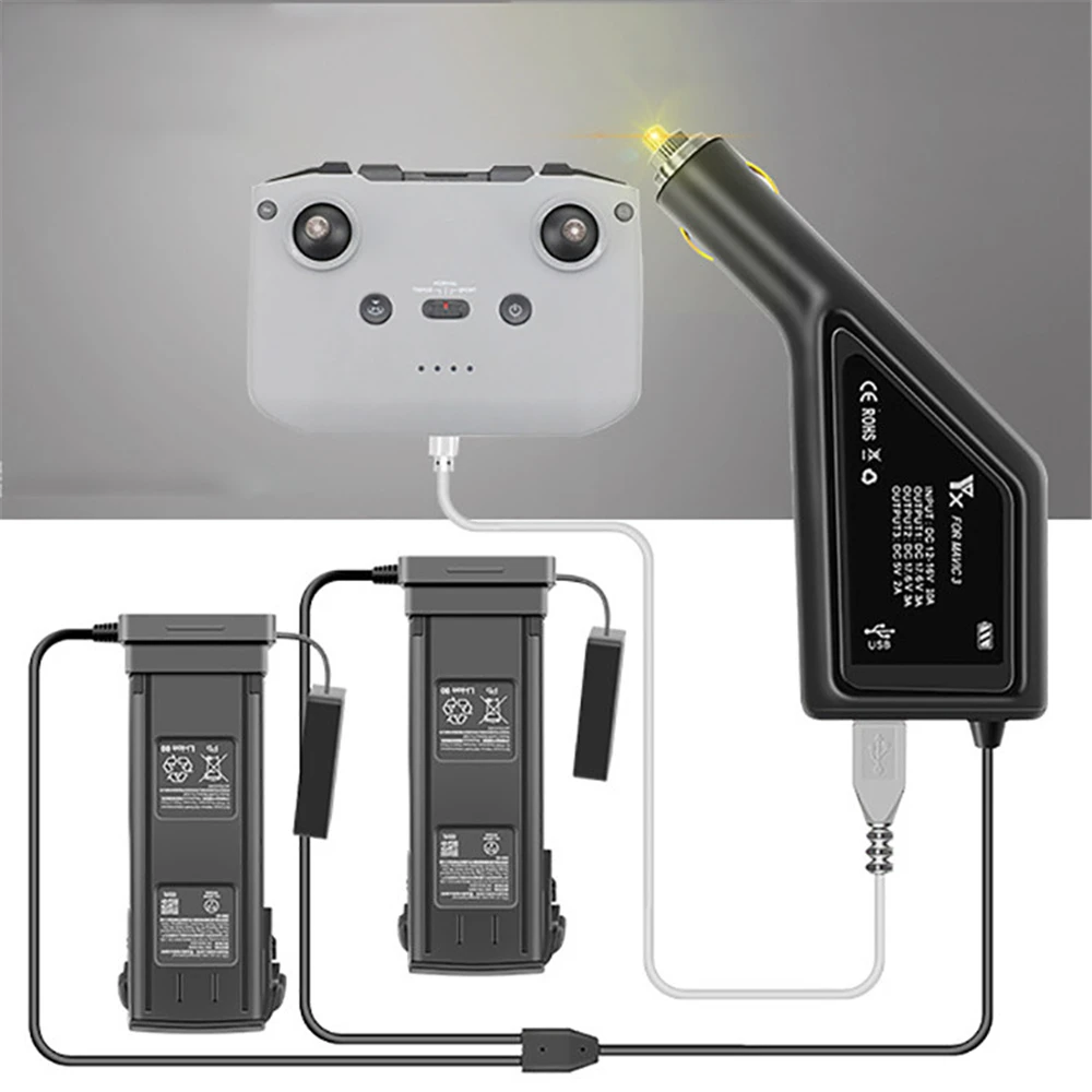 

3 в 1, автомобильное зарядное устройство с 2-мя USB-портами