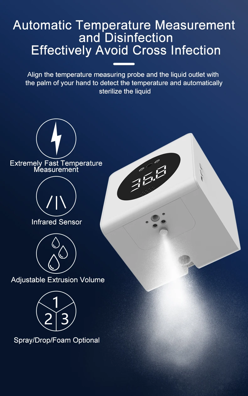 Настенный дозатор жидкого мыла с интерфейсом Тип термометра-C |