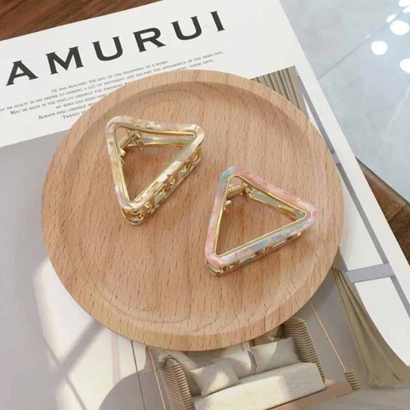 

Fashion Acetate Triangle Hair Clips For Women Girls Hair Claw Chic Barrettes Claw Crab Hairpins Styling Tool Hair Accessories