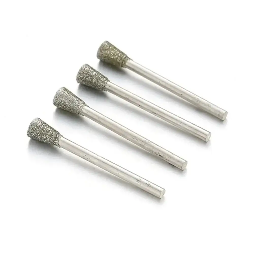 Шлифовальные насадки для зубов, хвостовик 2,35 мм, нефритовый камень, полировка, шлифовальные вращающиеся инструменты Dremel, перевернутые трапециевидные шлифовальные заусенцы
