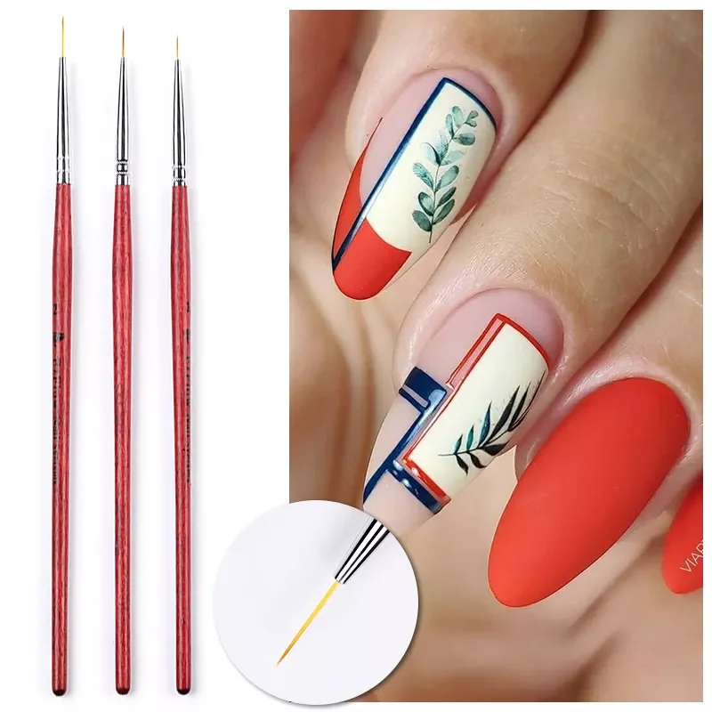 

NEW Liner Nail Art Acrylic French Stripe Brush 3D Tips Manicuring Ultra-thin Lines Drawing Pen UV Gel Brushes Painting Tools