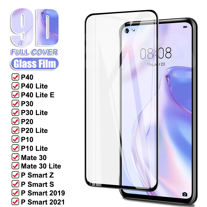 

Защитное стекло 9D для Huawei P20 Pro Mate 30 Lite, пленка для экрана P30 P40 Lite E P Smart Z S 2019 2021, закаленное стекло, 1-5 шт.