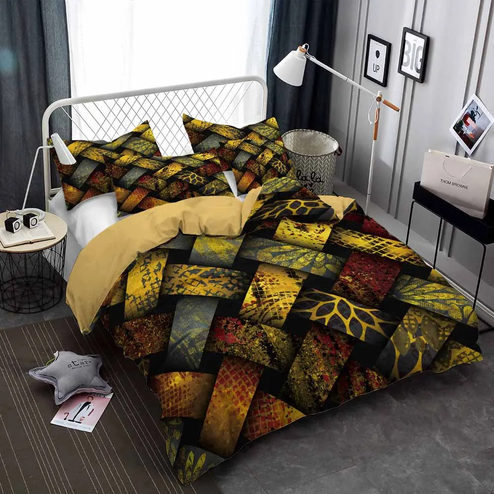 

Weave Pattern Bedding Set Fashion Duvet Cover For Kids Bedroom Colorful Comforter Set Design Bed Set Home Bedclothes Cover
