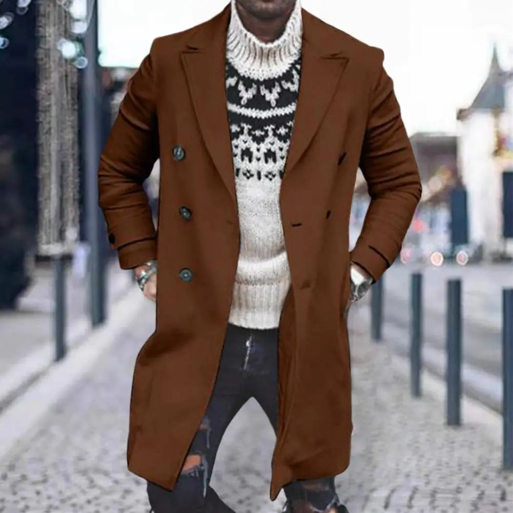 

Autumn and Winter Men's Windbreaker Youth Large Size Woolen Coat Men's Mid-length Korean Version Casual Coat Coat for Men