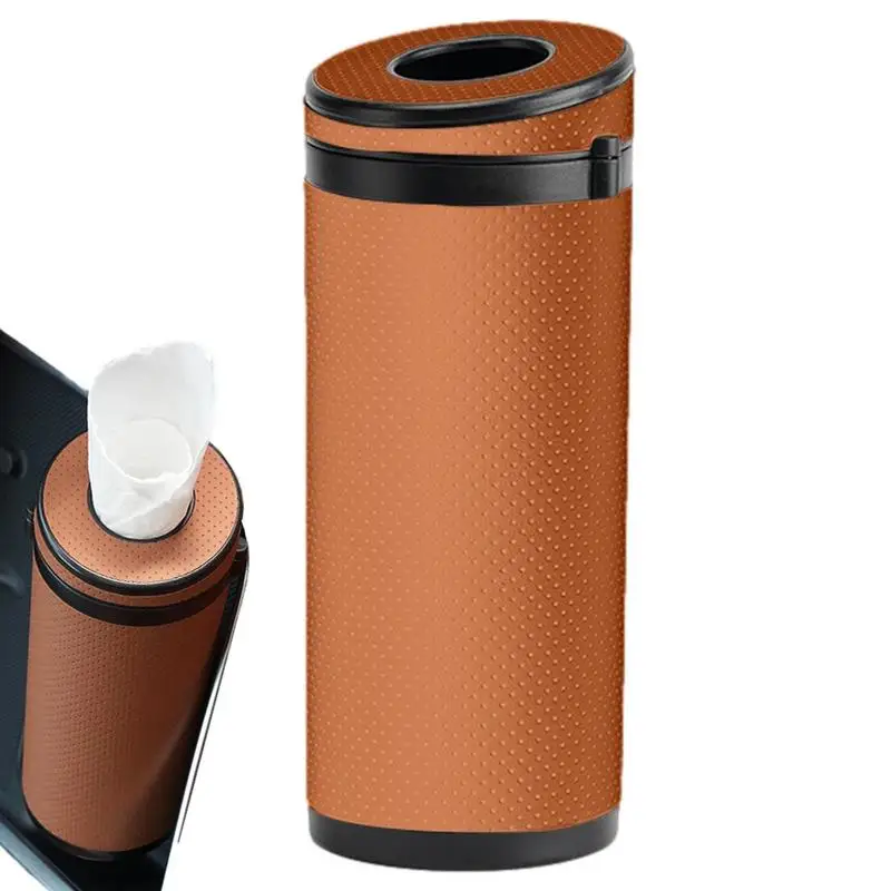 

Car Tissue Holder Tissue Dispenser Tube For Auto Wear-Resistant Cylinder Holder Safety Hammer Design Faux Leather Napkin Holder