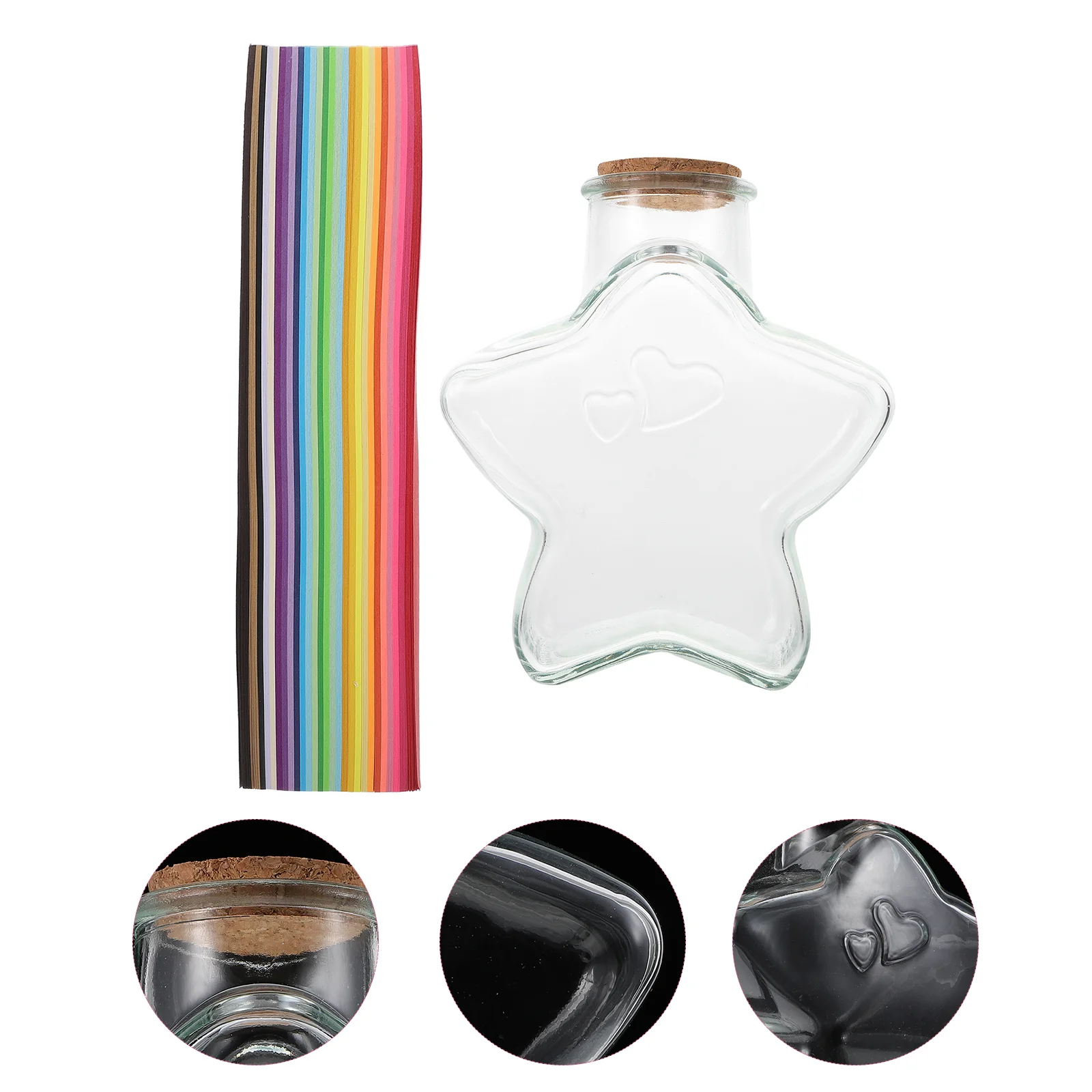 

Lucky Star Origami Paper Cork Stoppers Glass Bottles Origami Star Paper Strips Glass Wishing Bottle Clear Jar Mini Bottle