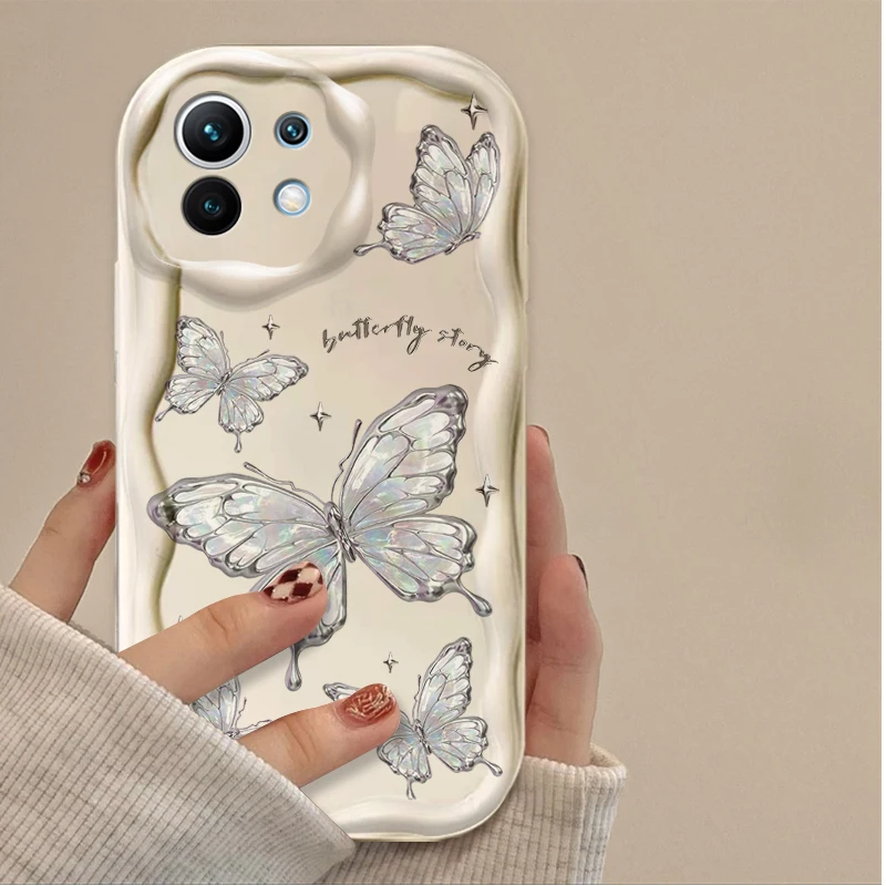 Фото Мягкий чехол с блестящей металлической бабочкой для Xiaomi 14T 13T 12T 13 12 11 11i Lite 5G 10T POCO X5 X6 Pro X3 NFC X4 GT F3 F4 F5 F6 M6 M5S №5