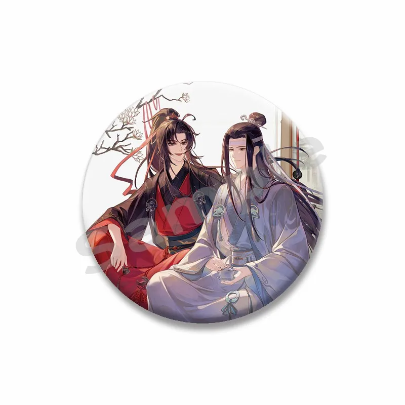 Фото Mo Dao Zu Shi милый значок аниме Lan Wangji Wei Wuxian Icons круглая брошь мультфильм косплей мягкие кнопки булавки ювелирные аксессуары №5