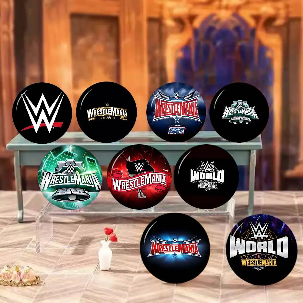 Фото Металлический значок-брошь W-WWE W-WrestleMania из жести с мягким креплением, на заказ, для головных уборов, сумок, лацканов №4