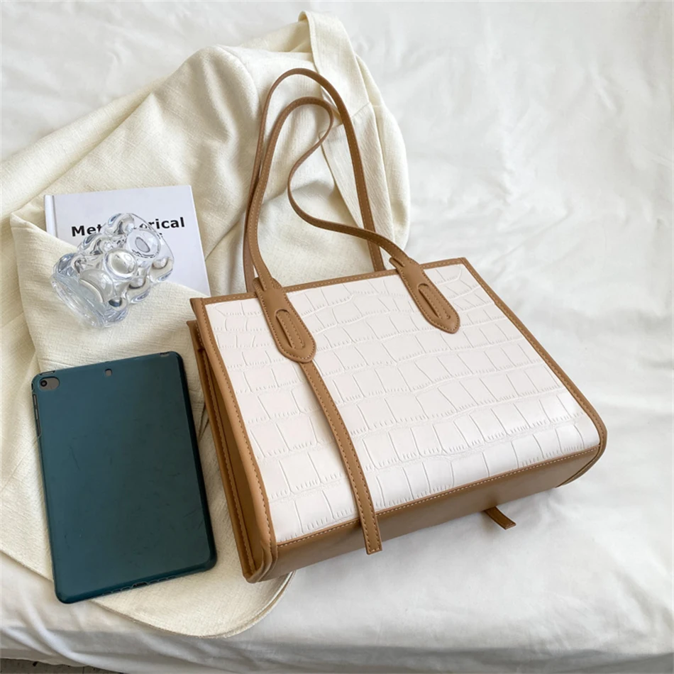 Luxury Designer Women Tote Bag 2022 New Trendy Stone Pattern Handbag Casual Lady Shopper Bag Fashion Large Capacity Shoulder Bag