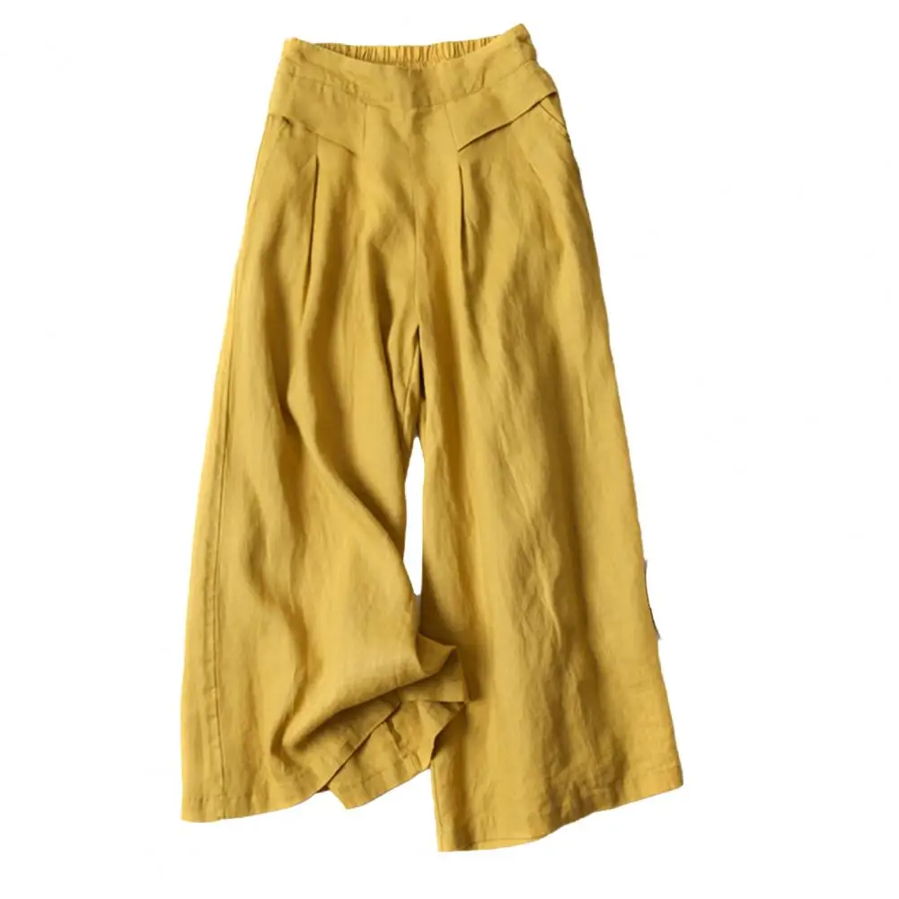 

Stylish Slacks Summer Trousers Solid Color Wide Leg Thin Loose Pants Comfortable