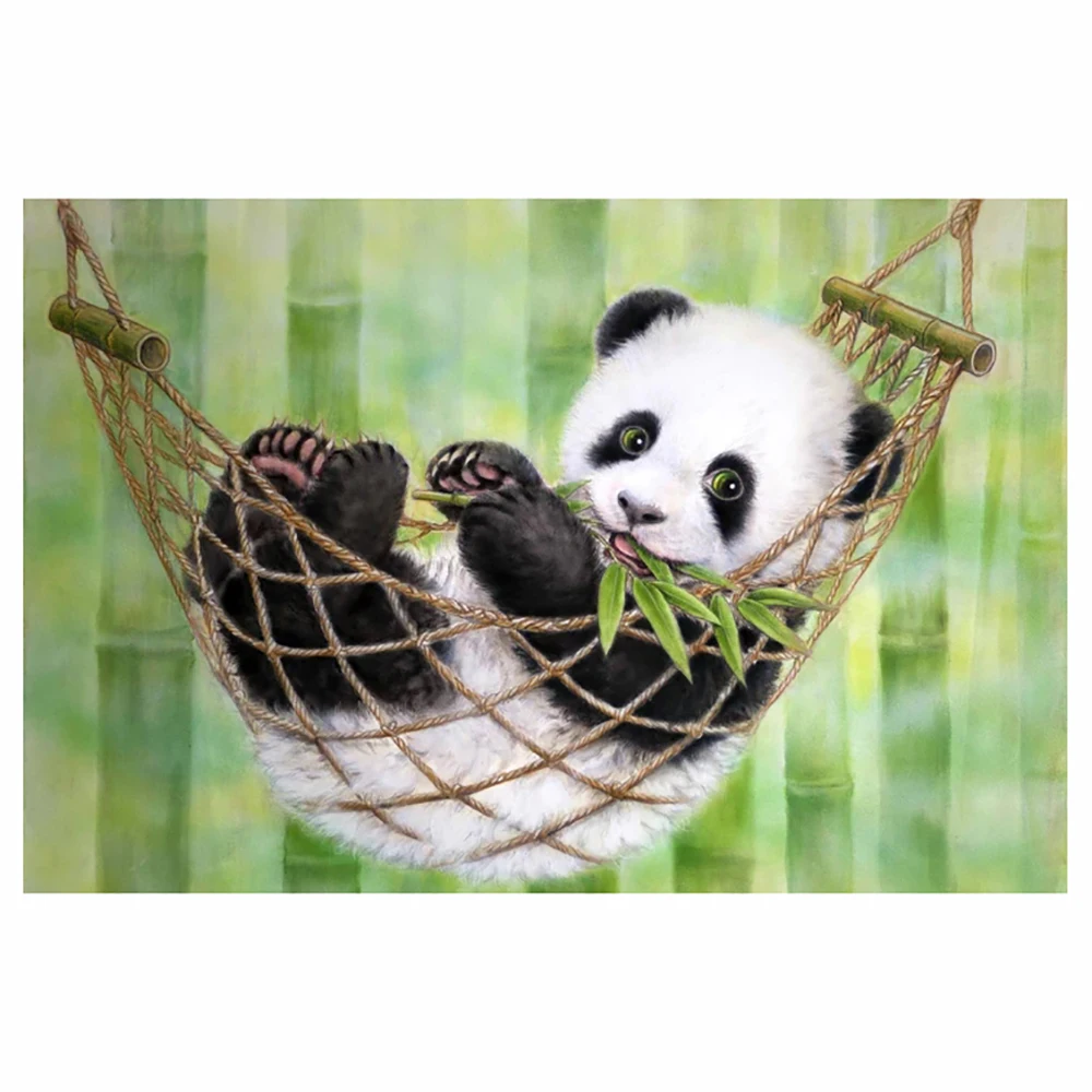 

DIY 5D diamond painting hammock panda hanging painting set full diamond embroidery mosaic animal decorative painting gift