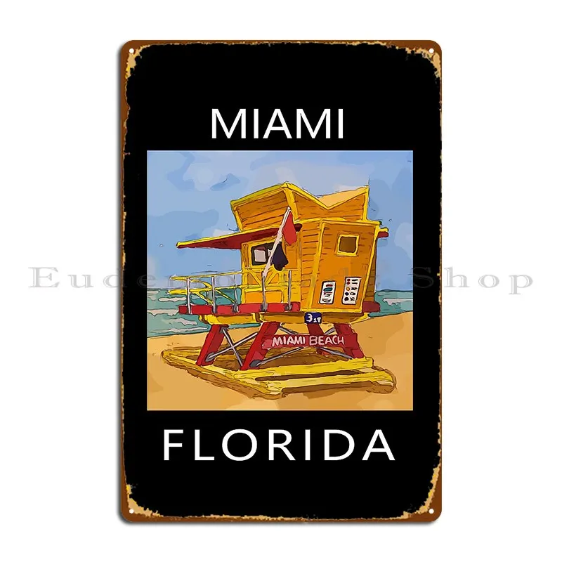 Фото Miami Florida Welshdesigns металлическая табличка настенная табличка домашний дизайн настенная пещера клубная вечеринка жестяная вывеска плакат №1