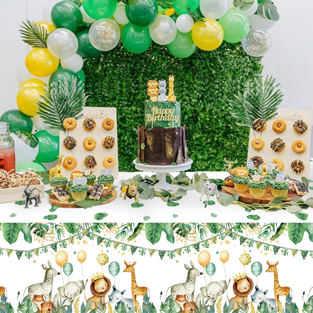 Джунгли искусственный дикий один лес сафари украшения для дня рождения Детские