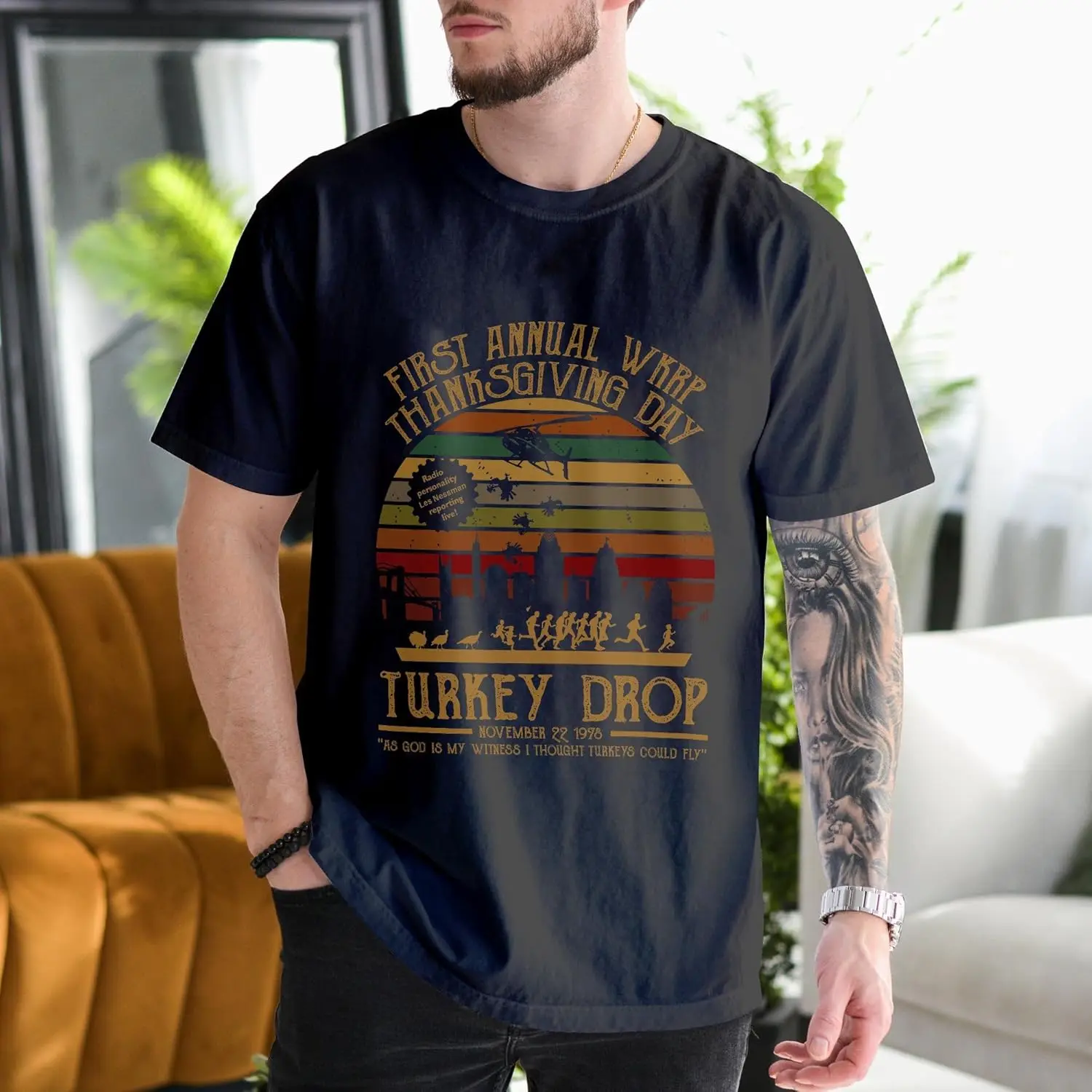 Первая ежегодная футболка WKRP на День Благодарения Турция Türkiyeская одежда Y2k