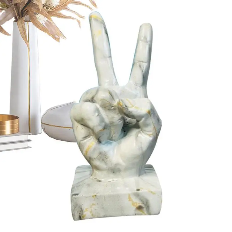 

Yes And Ok Gesture Hand Statue Resin Finger Sculpture Modern Dedicated Oil Paointing And Platinium Tableware Decorations Art