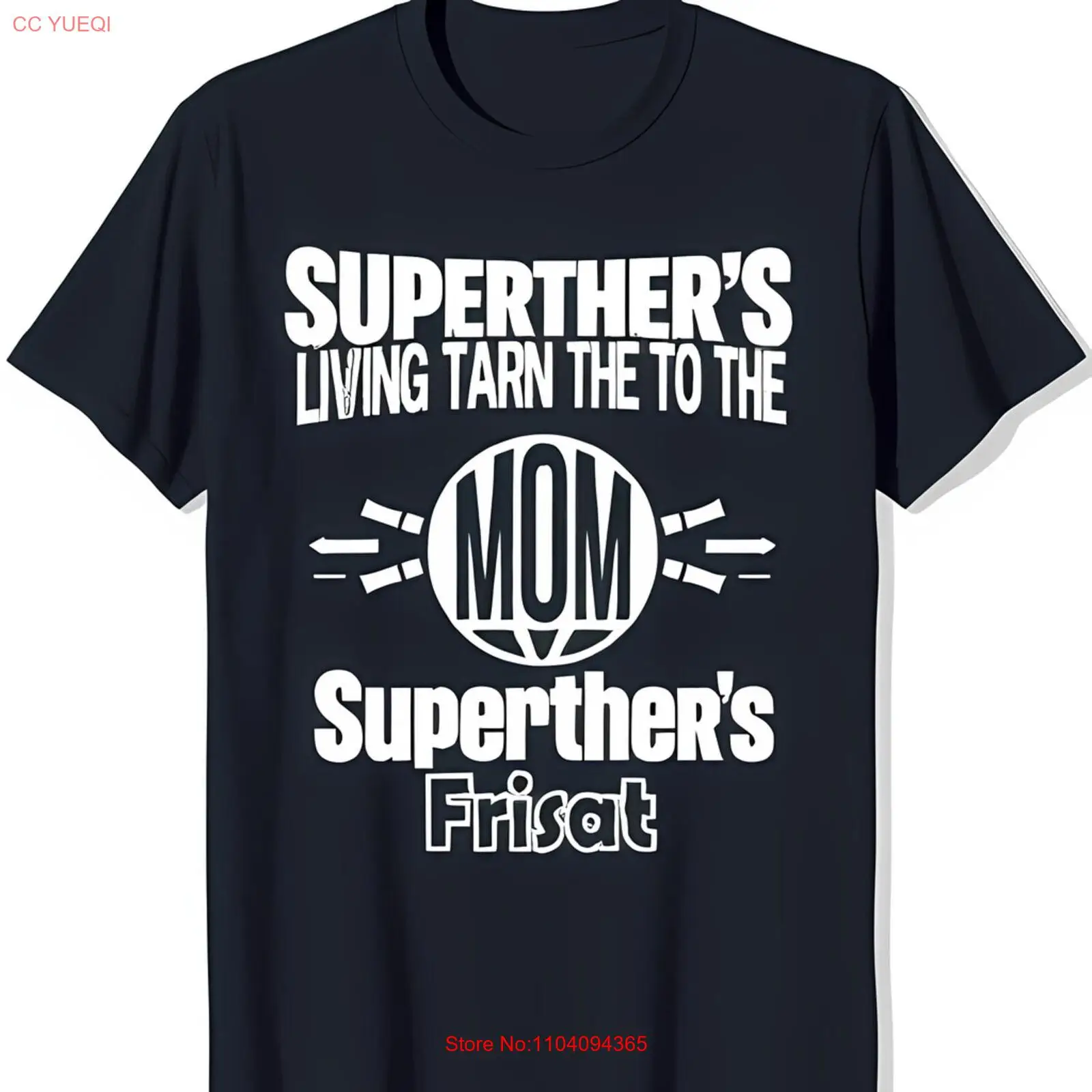 Стильная черная футболка с жирной графикой &quotSUPERTHER'S LIVING TARN THE TO THE'