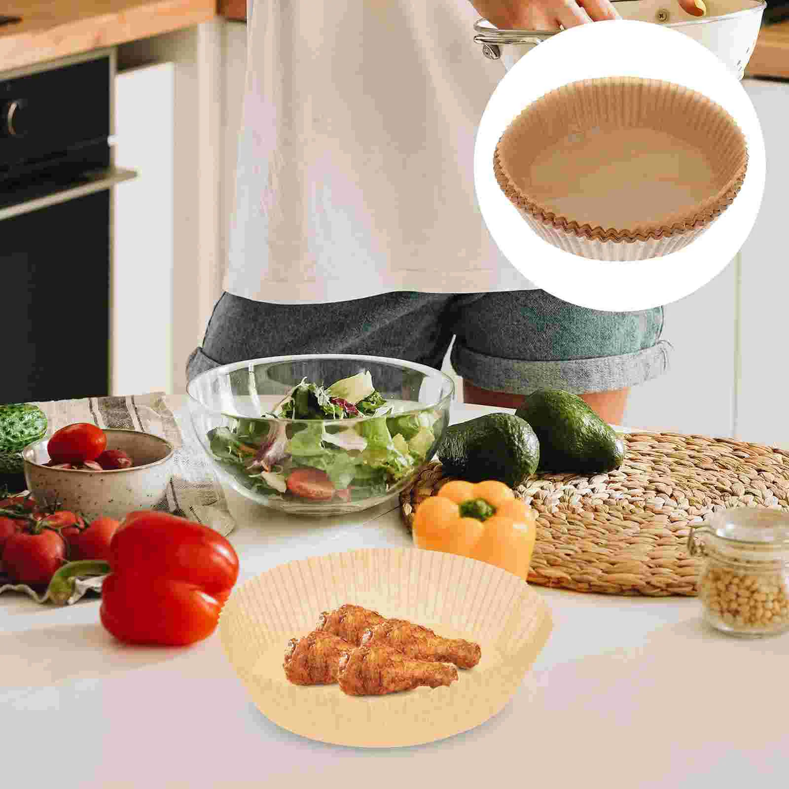 

Liner Paper Fryer Air Baking Circle Accessories Parchment Pan Cake Liners Cooking Non Airfryer Round Sheet Basket Steaming