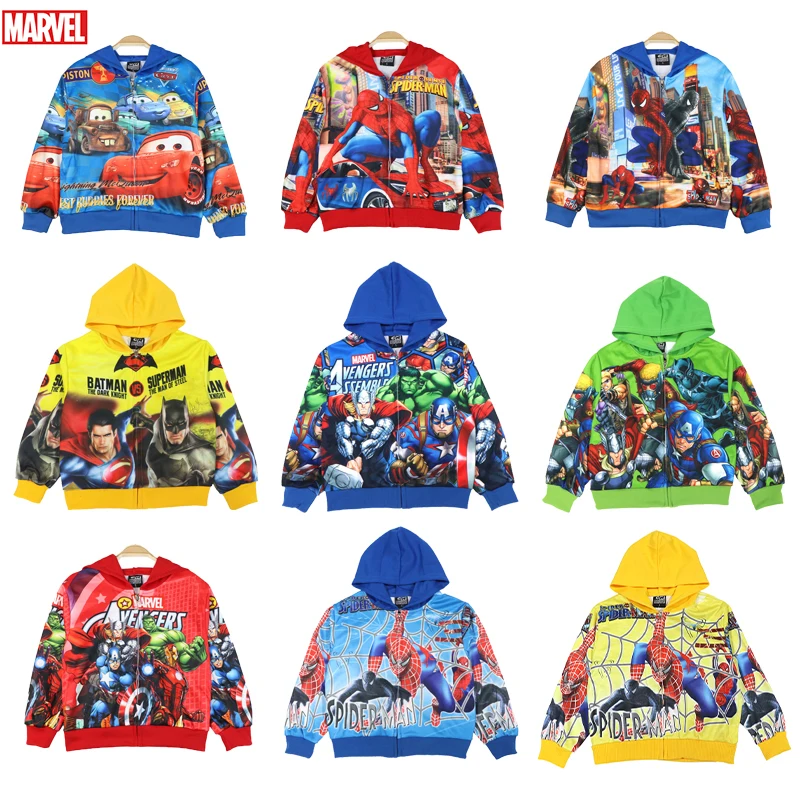 

Disney New Spring And Autumn Boys Jacket Spiderman Avengers Clothes Children's Hooded Tops Kids Coat Zipper Anime Fashion Jacket