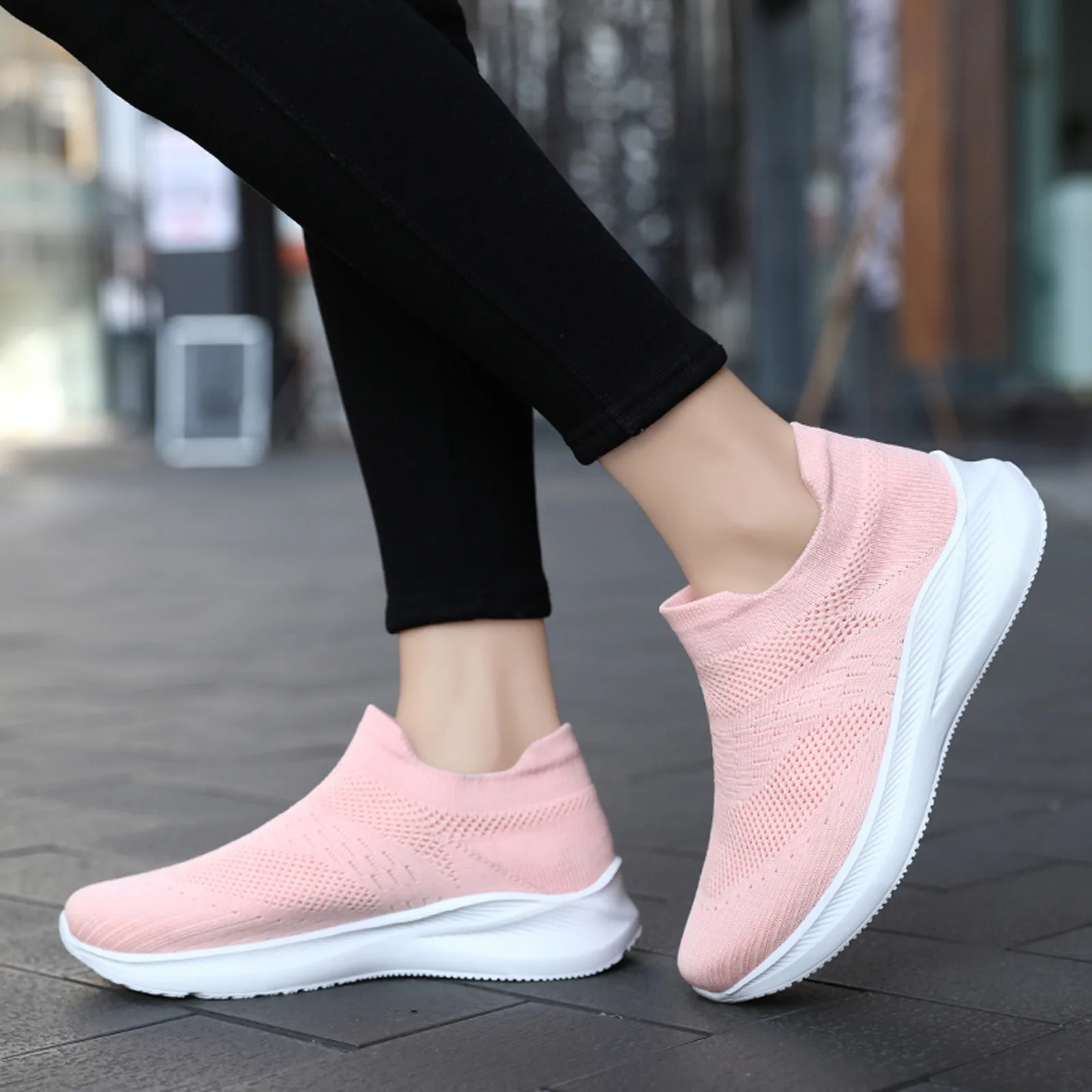 

Women Sneakers Fashion Knitted Socks Shoes Casual Solid Color Sneakers Summer Trainer Vulcanized Shoes Zapatos Curados