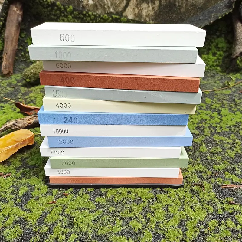 

Knife Sharpener Stone Dual Side Whetstone Professional Kitchen Sharpening Grinder Oilstone 240 600 3000 8000 10000# Honing Set