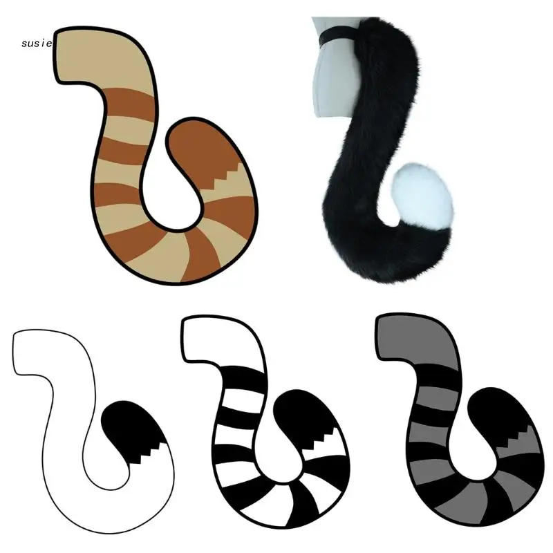 

X7YA Tail Costume with Waist Strap Accessories Halloween Cosplay Costumes