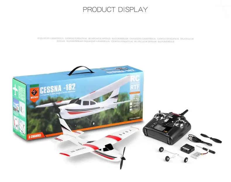 

Wltoys Updated F949S 3CH 2.4G Cessna-182 EPP RC Glider Airplane RTF Miniature Model Plane Outdoor Toy Built-in Gyroscope