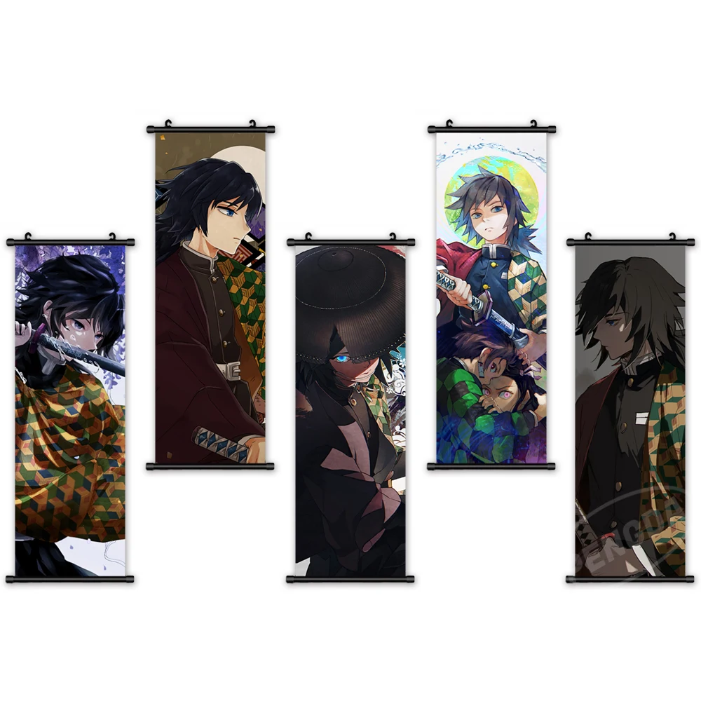 

Wall Artwork Anime Canvas Demon Slayer Pictures Painting Printed Shinobu Poster Mitsuri Douma Plastic Hanging Scrolls Home Decor